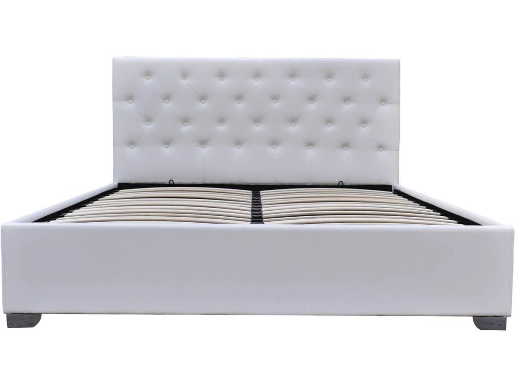 Letto matrimoniale con contenitore "TINO" - 160 × 200 cm - Bianco