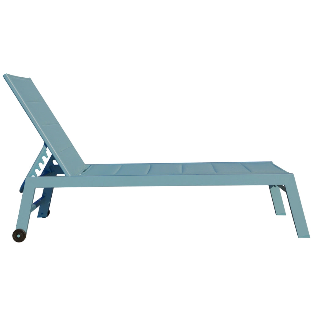 Set di 2 lettini BARBADOS in textilene azzurro - alluminio azzurro
