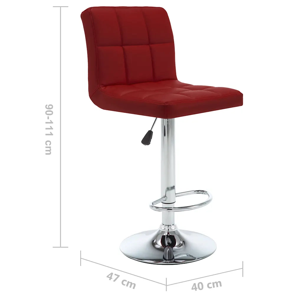 Sgabelli da Bar 2 pz Rosso Vino in Similpelle  cod mxl 55235