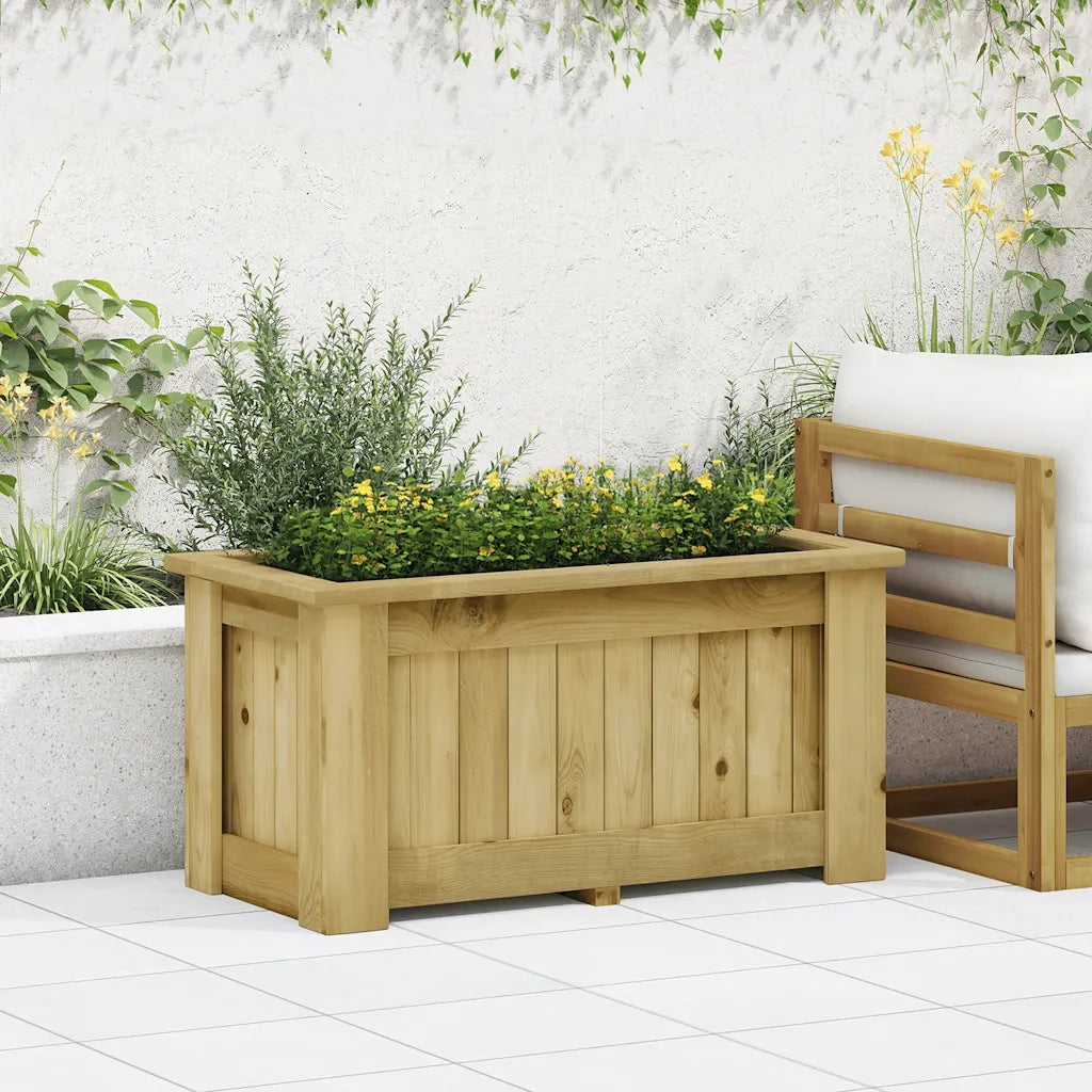 Fioriera Rialzata 100x50x50 cm in Legno di Pino Impregnato 49094