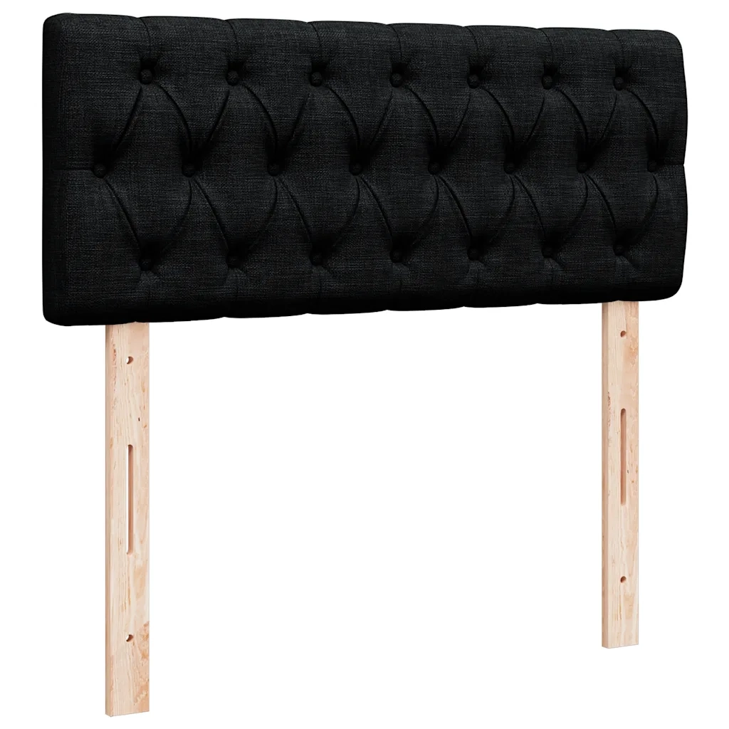 Giroletto a Molle con Materasso Nero 120x190 cm in Tessuto
