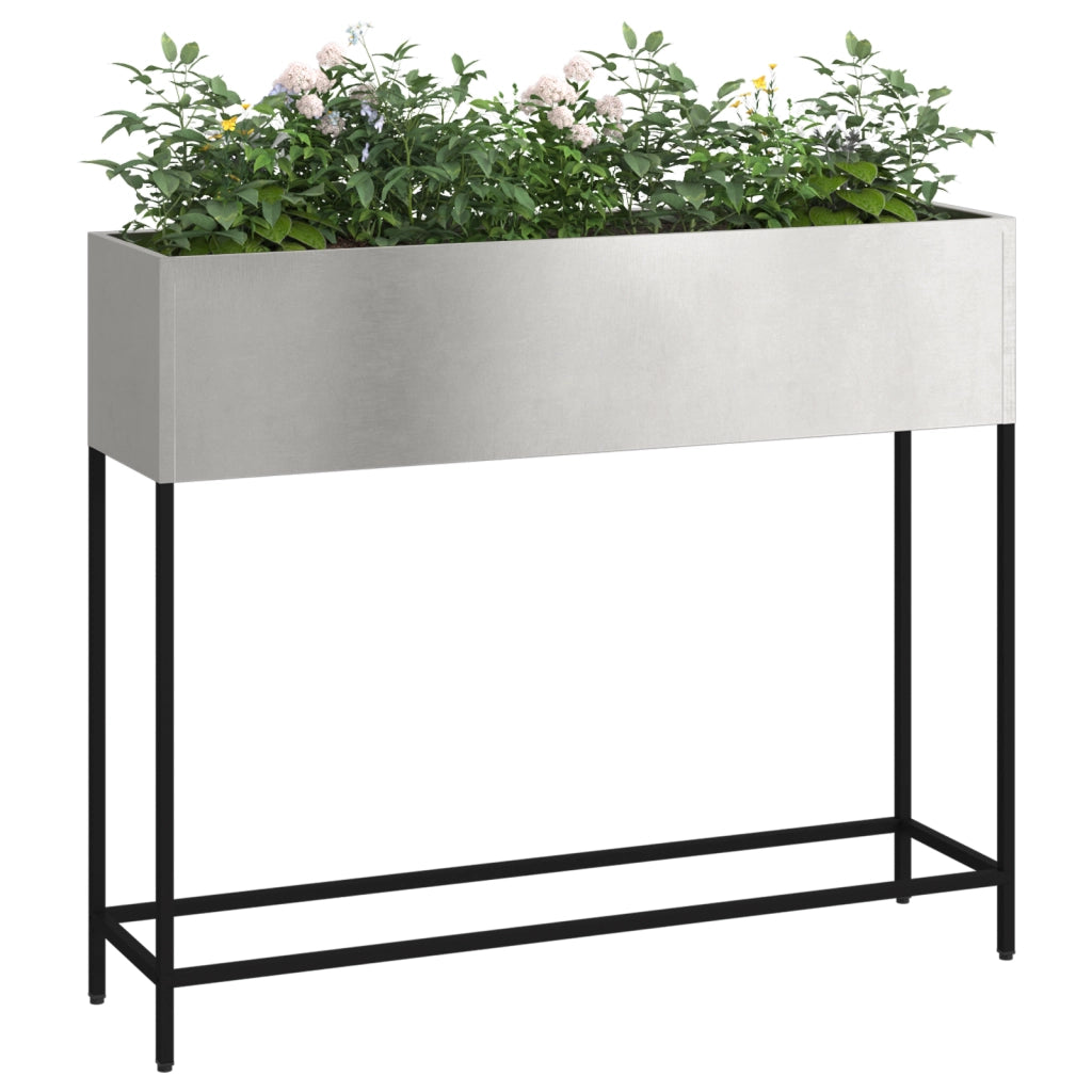 Pianter da Giardino Rialzato 100x26x82 cm in Acciaio Inossidabile