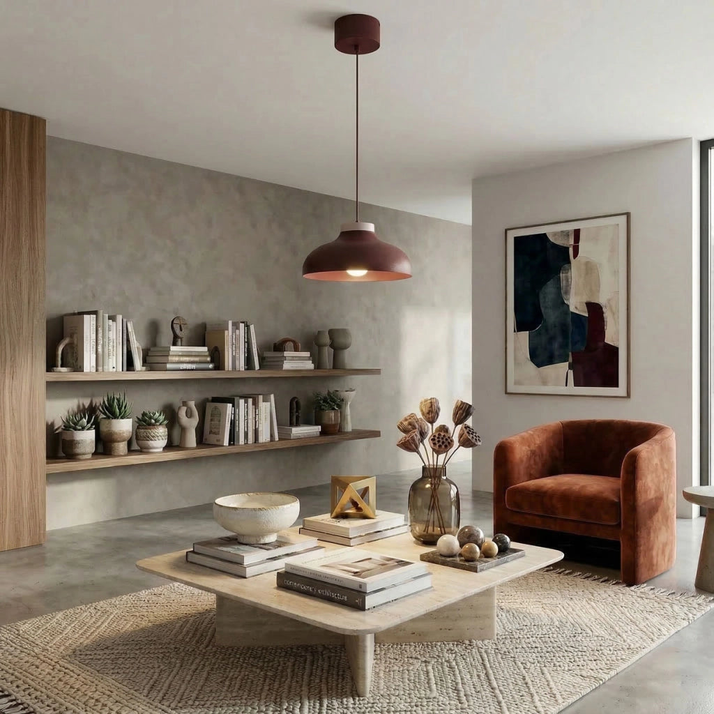 Lampada sospesa Basca 1xE27 bordeaux/cashmere Luminex