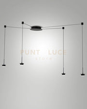 3804-44-101 MONTATURA NERA COMPLETA CAVO SPOSTABILE CCT 2700K - 3000K - 4000K - 28W - 3000 lm 4 LUCI DIMMERABILE