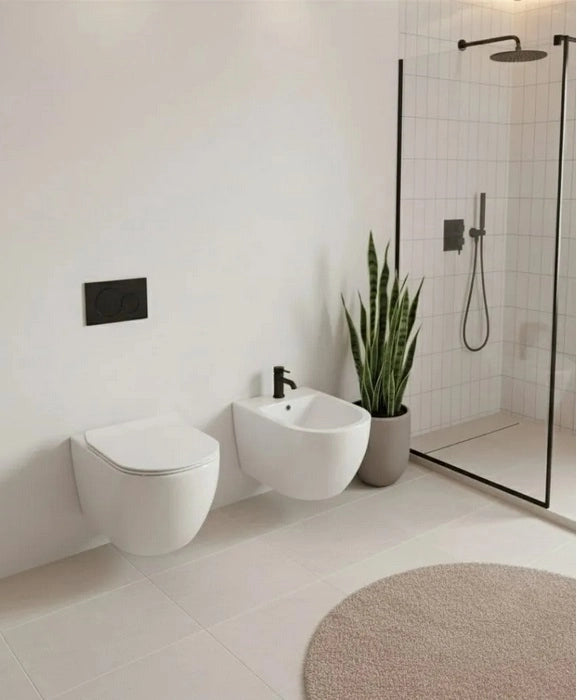 Sanitari Sospesi Wc Bidet Copriwater Sof Close Bianco Bent Rimles
