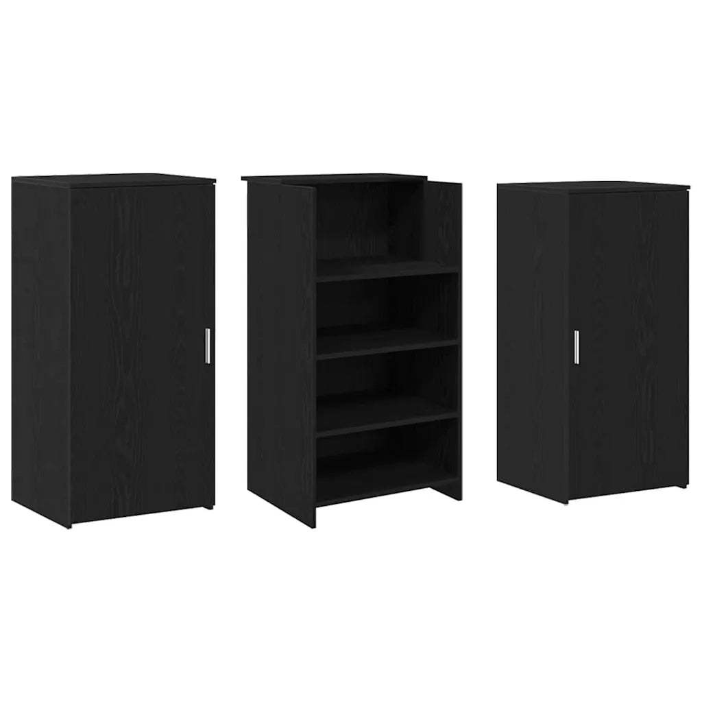 Banco Reception Rovere Nero 155x50x103,5 cm Legno Multistrato