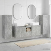 Set di mobili per il bagno 5 pz Grigio Cemento 3405996