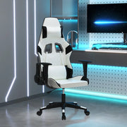 Sedia da Gaming Massaggiante Bianco e Nero in Similpelle cod mxl 65154