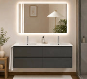 Mobile bagno componibile IBIZA QUATTRO con lavabo e colonna, senza specchio – Grafite