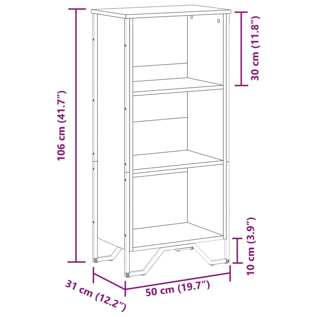 Libreria Grigio Sonoma 50x31x106 cm in Legno Multistrato 848607