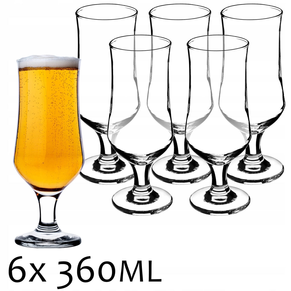 Set di 6 boccali da birra KADAX da 360 ml, grandi.