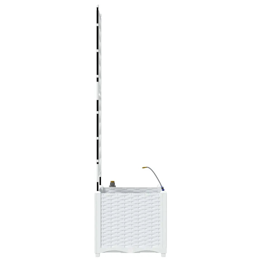 Vaso da giardino-Fioriera da Esterno-Contenitore per Piante Bianco 40 x 40 x 142 cm Acciaio