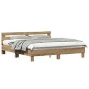 Letto matrimoniale | Letto per adulti | Struttura del letto Rovere artigianale 203 x 185 x 70 cm