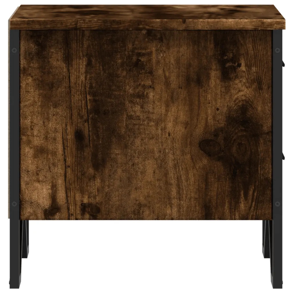 Set di 2 Comodini | Armadio da Notte | Mobiletto da notte Rovere Fumo 40x41x40 cm in Truciolato