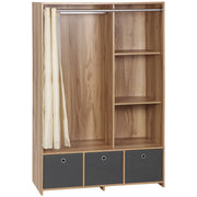 Armadio con appendiabiti e 3 cassetti in tessuto ¨C zephmum ¨C naturale 105x48x160 cm