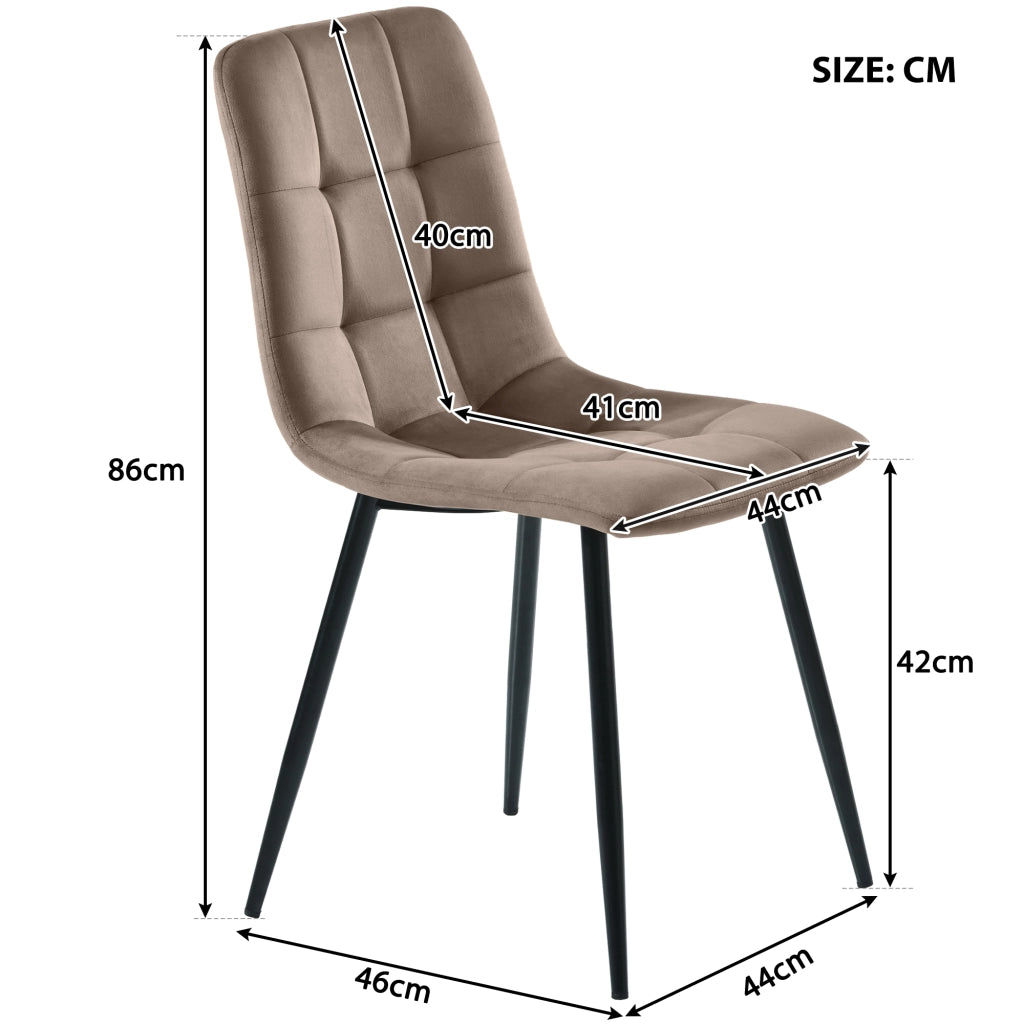 Tavolo da pranzo con 4 sedie in MDF, set rettangolare marrone, per cucina e sala da pranzo, 117 × 68 × 75 cm
