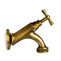 Rubinetto per Fontane in Ottone Brunito con Rosone