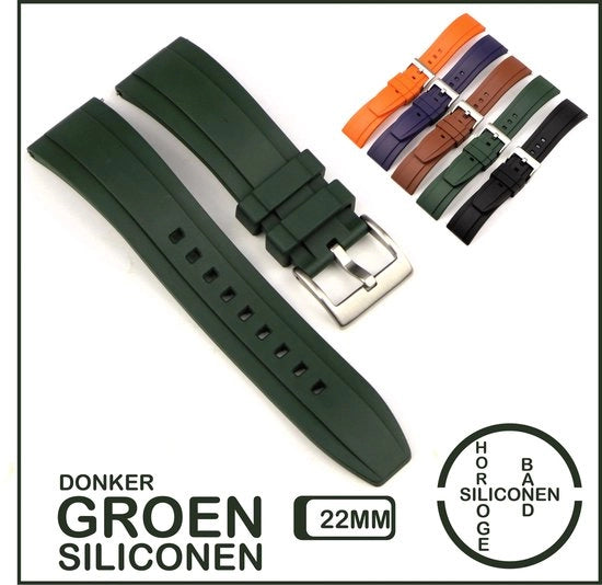 Cinturino orologio in gomma 22mm verde adatto a Casio Seiko Citizen e altri marchi - Cinturino orologio 22 mm - Cinturino orologio in silicone