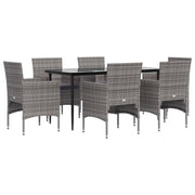 Mobili da pranzo da giardino con cuscini 7 pezzi grigio e nero 02_0014627