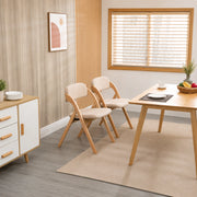 Set di 2 sedie pieghevoli imbottite con rivestimento sfoderabile in legno khaki