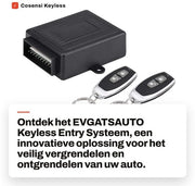 Sistema di Accesso Chiave Senza Chiave a Radiofrequenza - Cerniera Auto Universale - Blocco Centrale - Comando a Distanza - Portata 50-80 Metri - Incluso 2 Comandi a Distanza - Altoparlante di Allarme Auto