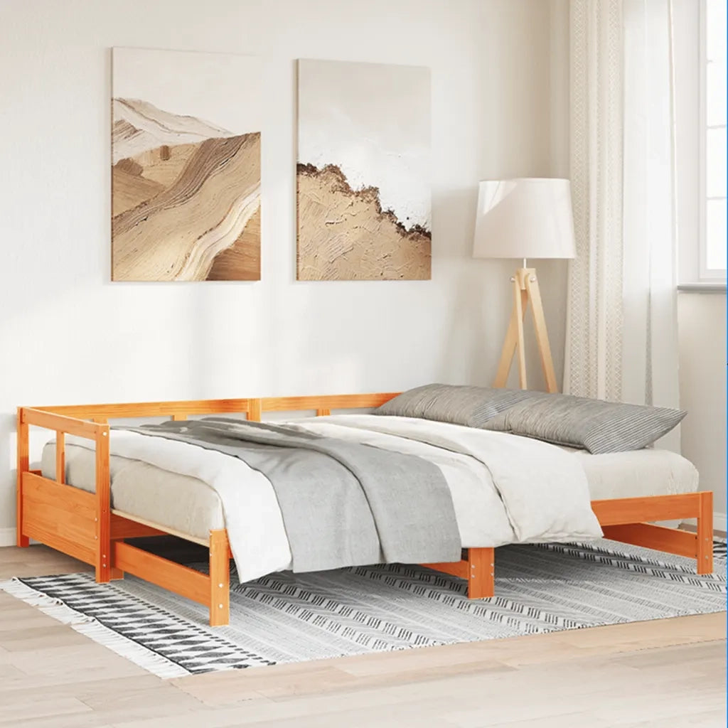 Dormeuse senza Materasso Marrone Cera 80x200 cm Legno di Pino