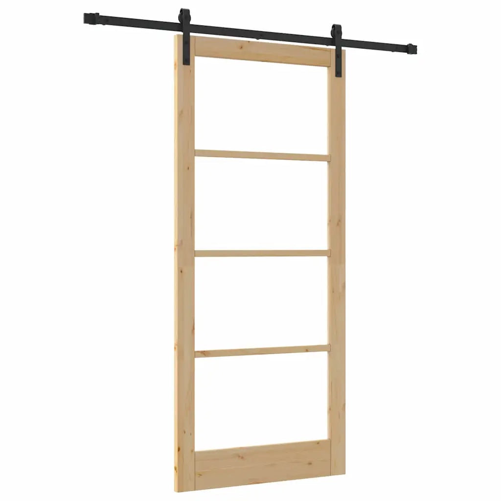 Porta scorrevole ORKDAL Naturale e Nero 93 x 211 cm 3331841