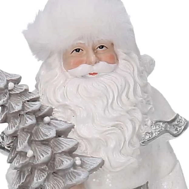 Babbo natale in resina bianco cm 14x12xh23