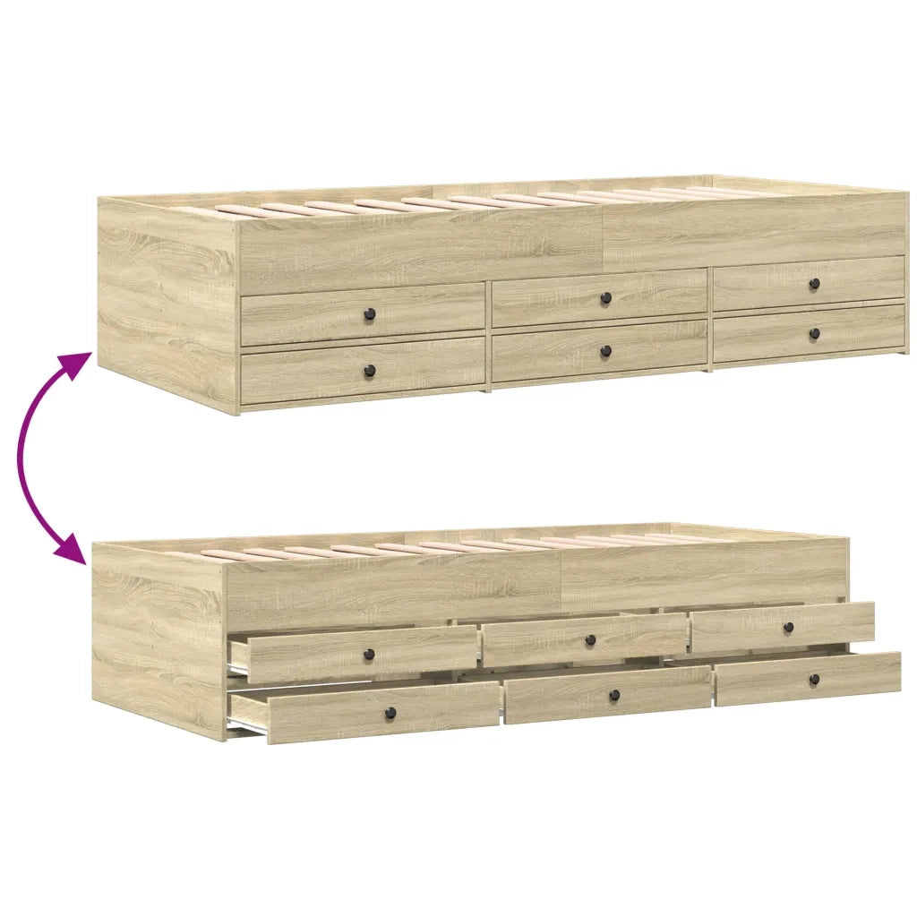 Divano Letto con Cassetti senza Materasso-Sofa Letto-Daybed 100x200 cm 176458