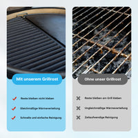 Griglia in ghisa, forma a mezza luna, 49,8 x 24,3 x 0,9 cm, per barbecue, bistecchiera, ideale per grigliare carne, pesce, verdure