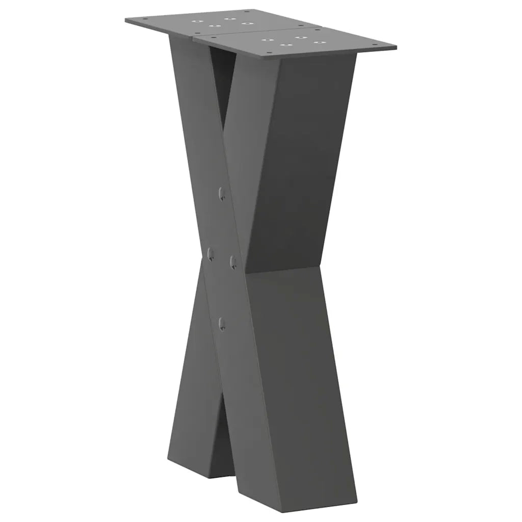 Gambe per Tavolino da Caffè a Forma di X 2 pz Antracite 28x(42-43) cm Acciaio 4012950