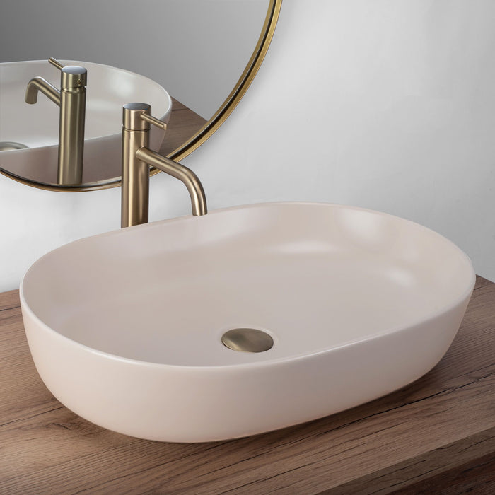 Lavabo Da Appoggio Rea Cleo 61 Beige Matt