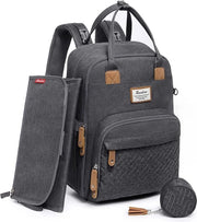 Borsa da Comodino Portatile con Cuscino di Cambio, Orecchino e Cinturino per Carrello, Multifunzionale per Mamme e Papi, Grigio Scuro