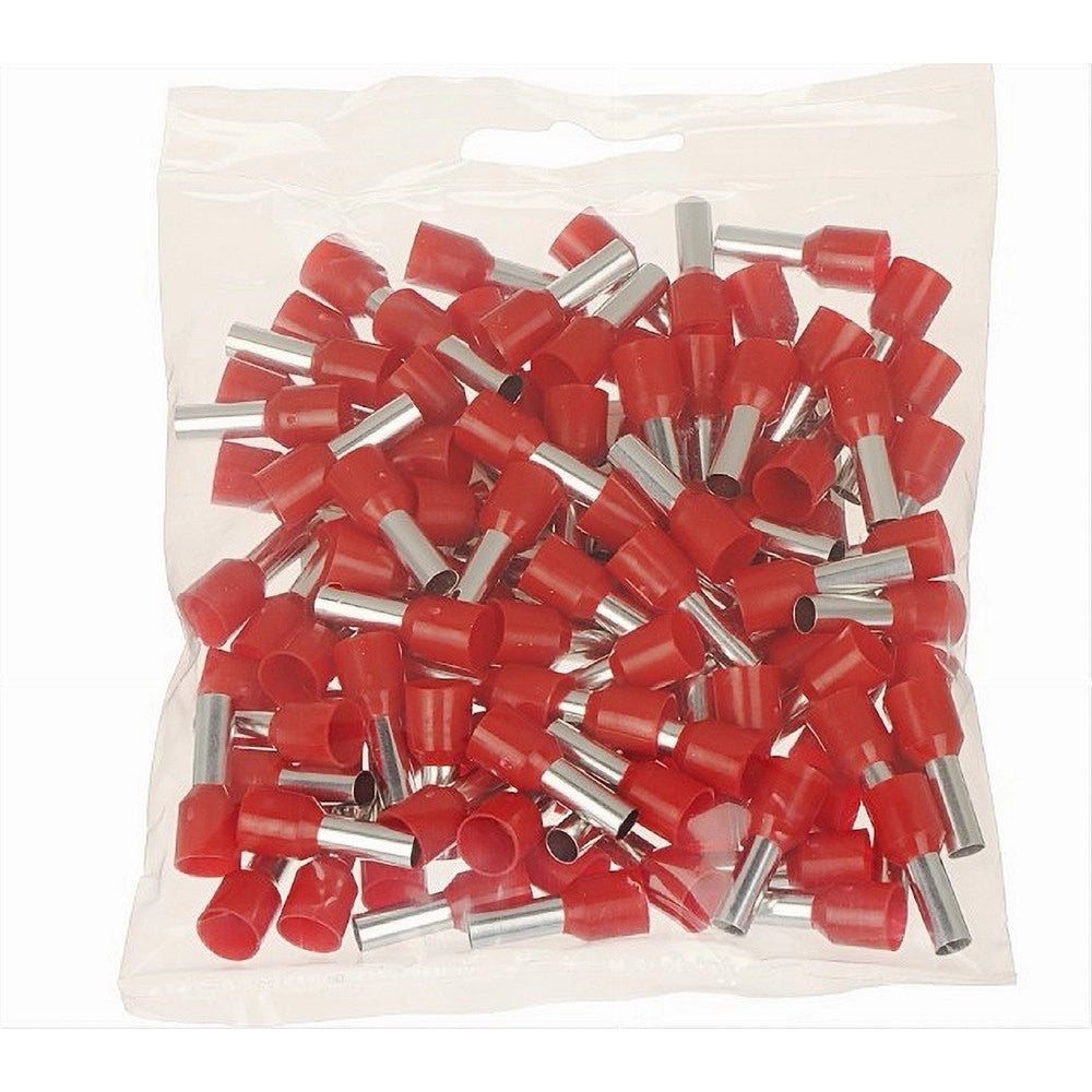 Trade Shop - Confezione 100pz Tubetto Capicorda Isolato Per Cavi 1.5mm² Terminale Da 8mm E1508 -