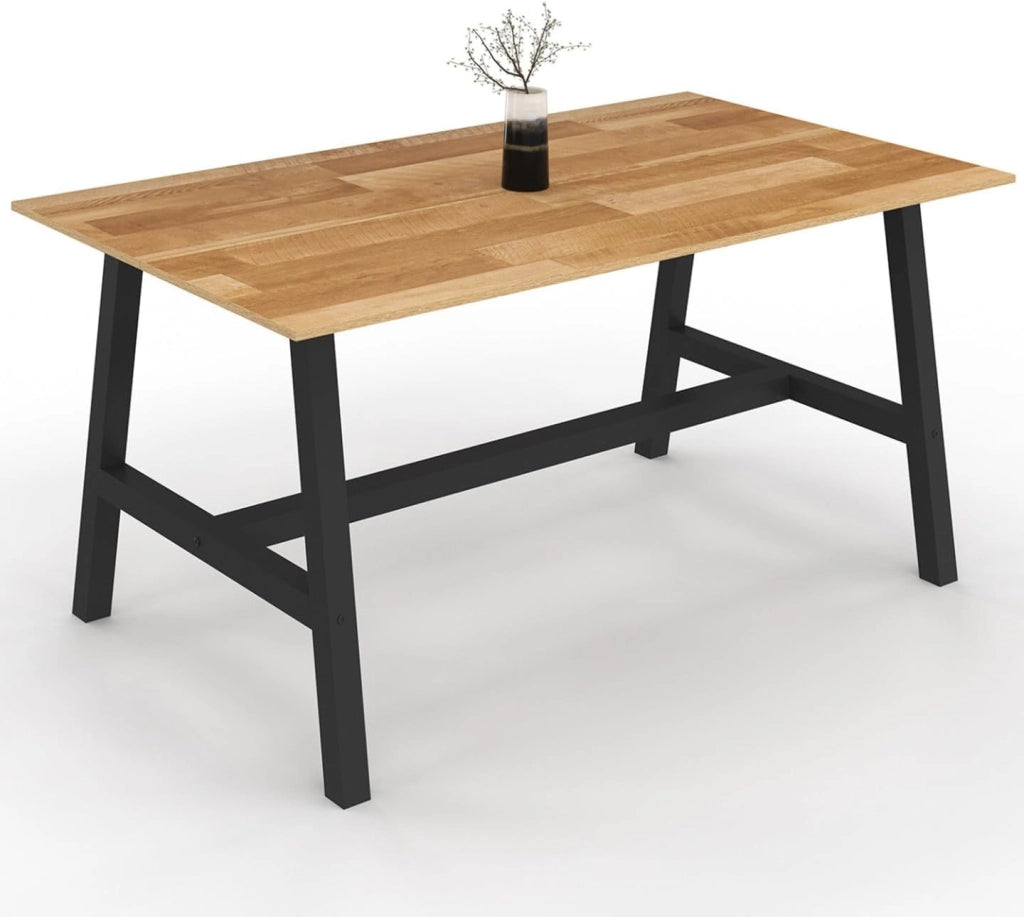 Tavolo da pranzo rettangolare MADELEINE 6 persone legno e metallo 160 cm