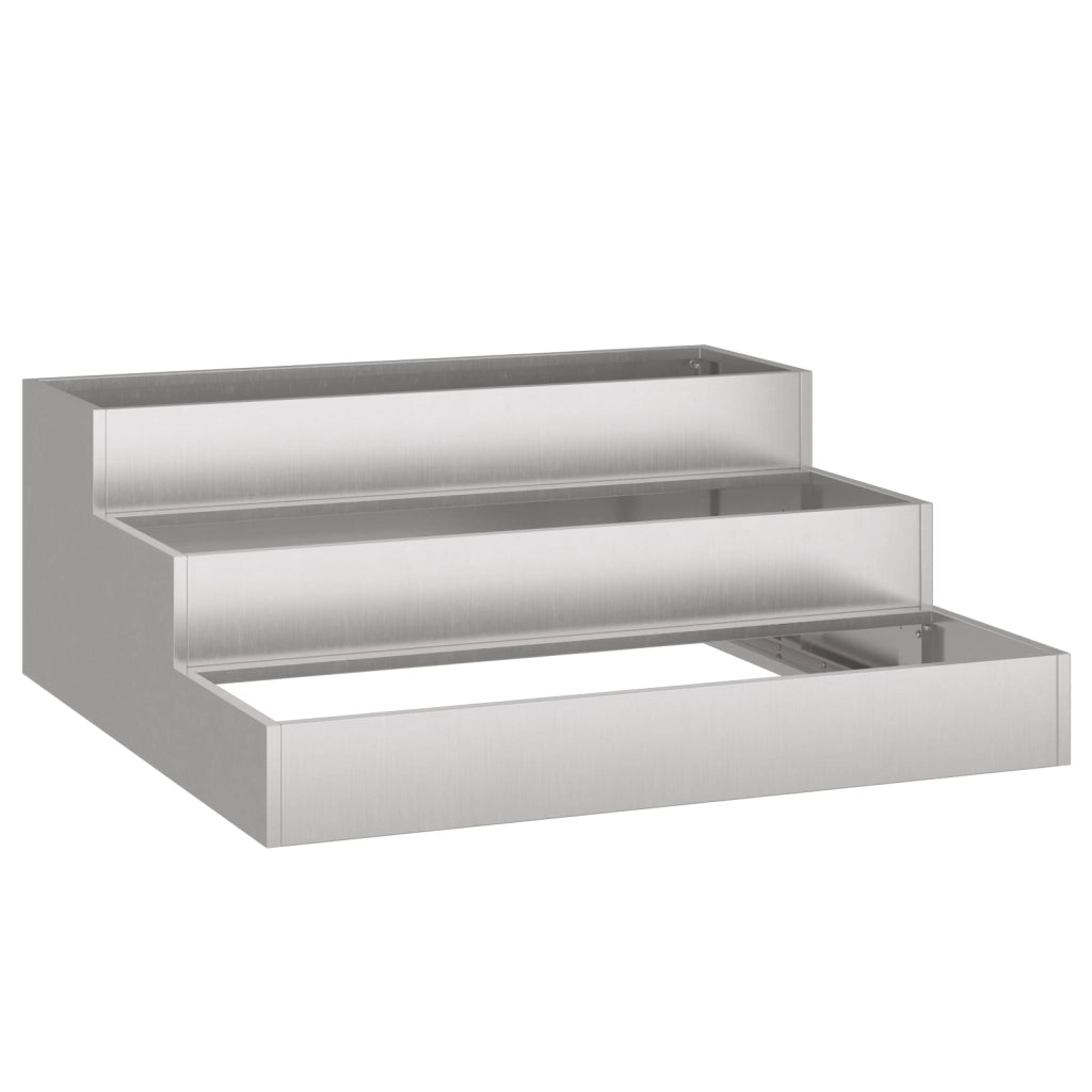 Fioriera da Giardino 3-Tier 90x90x35 cm Acciaio Resistente alle Intemperie