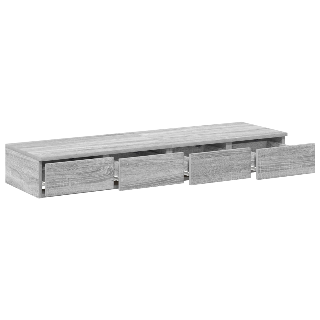 Cassetti per Letto Grigio Sonoma 120x36,5x16,5 cm Legno Ingegnerizzato