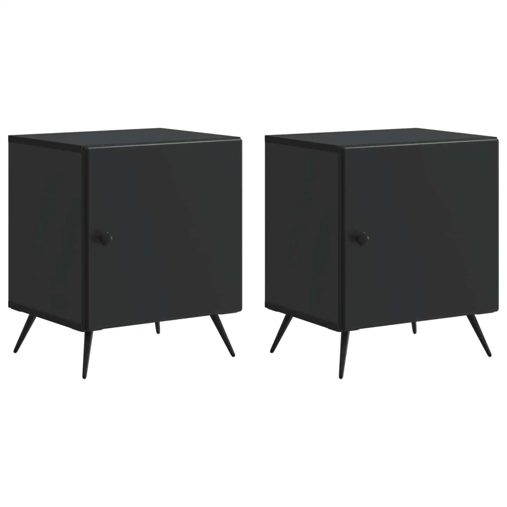 Armadio da Notte 2 pcs Nero 43 x 34,5 x 50 cm