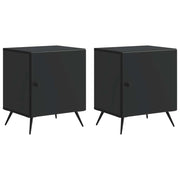 Armadio da Notte 2 pcs Nero 43 x 34,5 x 50 cm