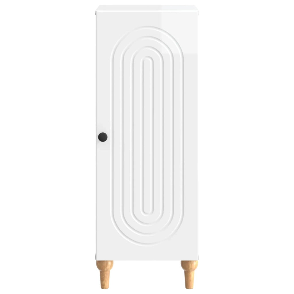 Credenza Bianco Lucido 33 x 34,5 x 90 cm Legno ingegnerizzato