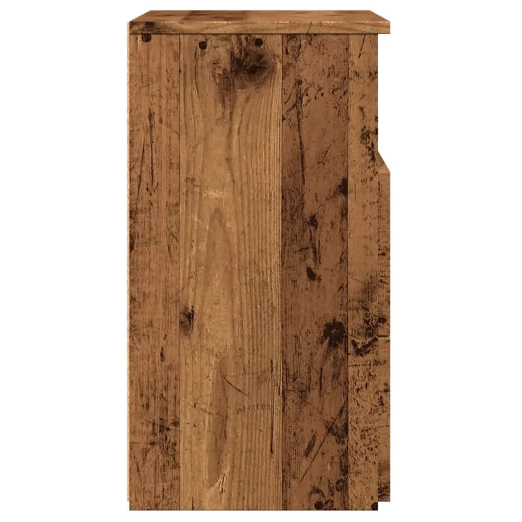 Comodino | Armadio da Notte | Mobiletto da notte Legno Antico 50x32x60 cm in Legno Multistrato