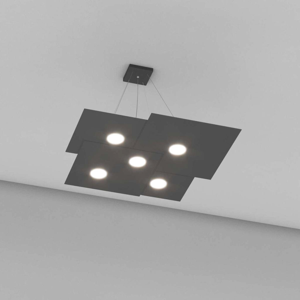 PLATE SOSPENSIONE 5 LUCI ATTACCO GX53 GRIGIO ANTRACITE