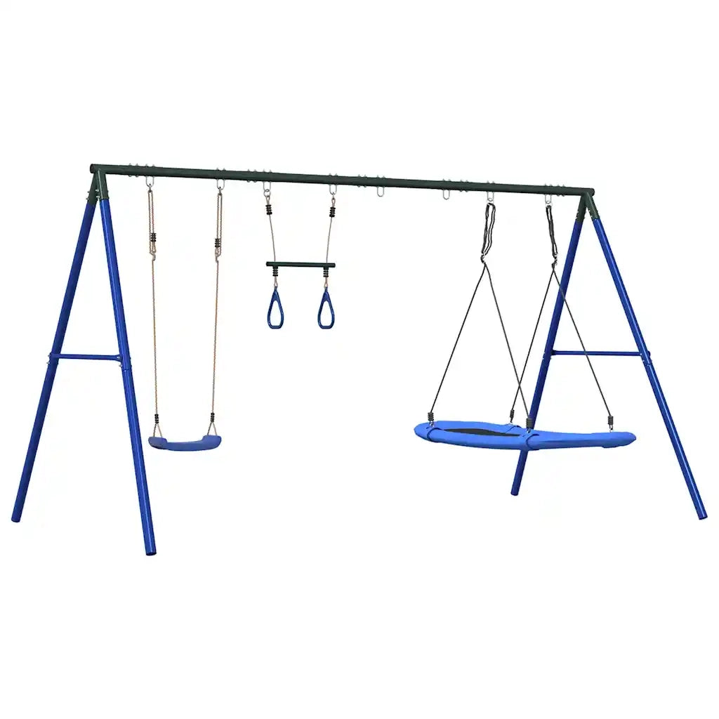 Set Gioco da Esterno con Altalena Trapezio e Altalena Nido CFW1172406