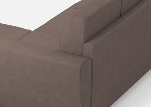 Divano 2 Posti con Pouf 152x155x85 cm Yasel in Tessuto Talpa