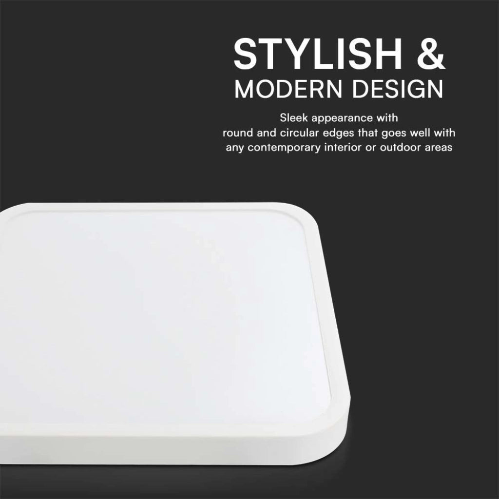 Plafoniera LED Quadrata 18W Cornice Bianco 4000K IP44