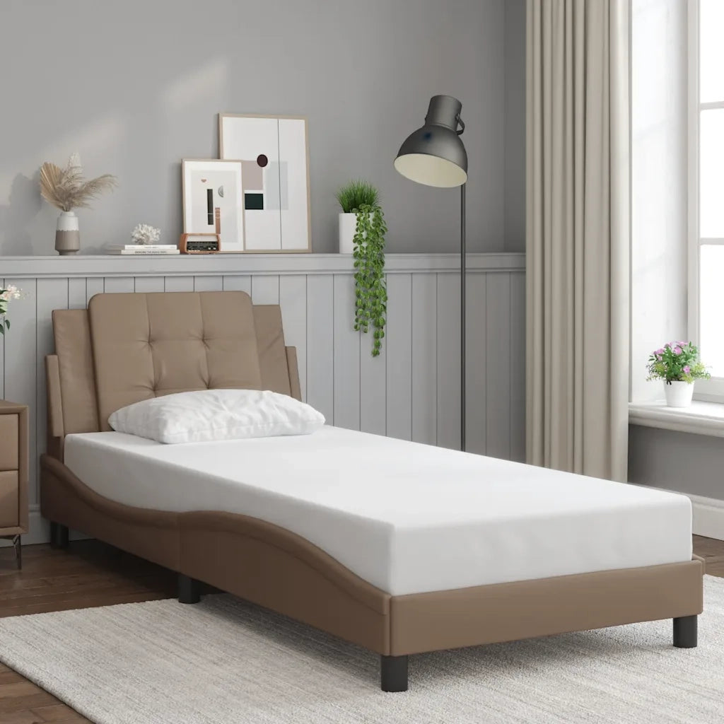 Giroletto senza Materasso-Struttura Letto Zadar Cappuccino 80x200 cm in Similpelle