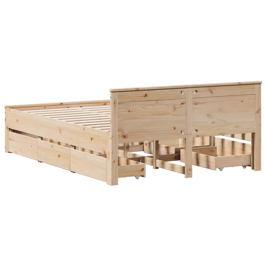 Letto senza Materasso con Testiera 160x200 cm in Legno di Pino 3308759