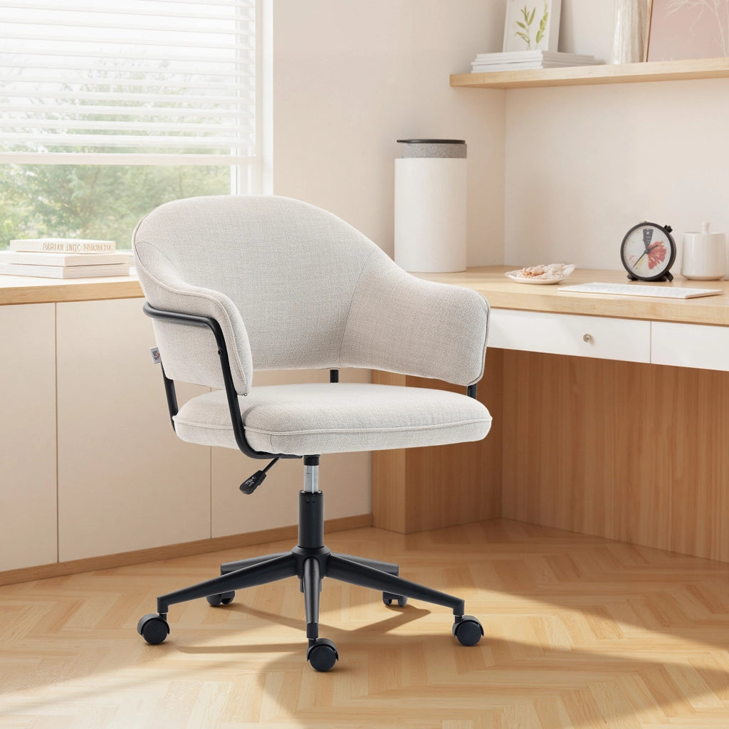 Sedia da ufficio ergonomica ¨C zephmum ¨C 63x65x83-92 cm, crema