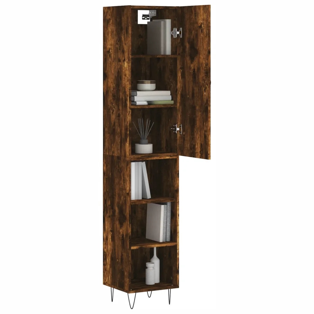 Credenza Rovere Fumo 34,5x34x180 cm in Legno Multistrato 3199014