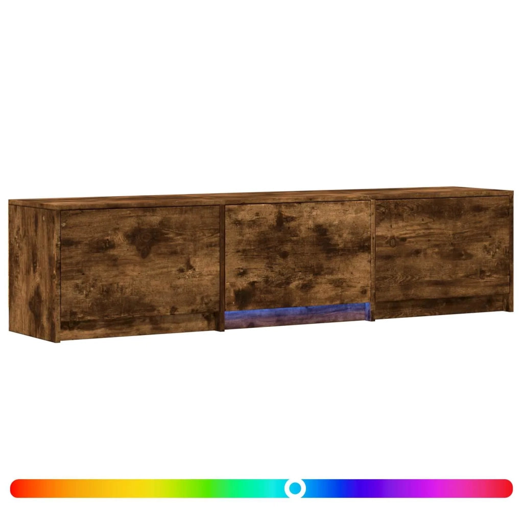Mobile TV con LED-Credenza per TV Quercia Affumicata 165 x 34 x 40 cm